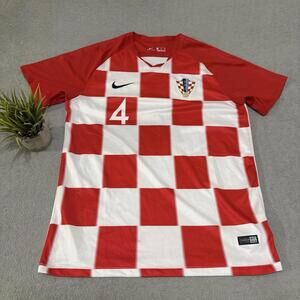 Croatia Nike Dri-Fit Home Soccer Jersey Perisic #4 Checkered XL Red White Men’s
